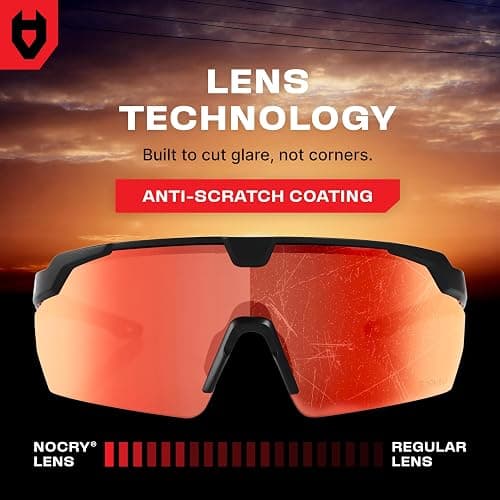 NoCry ANSI Z87 Sunglasses For Men or Women with Anti-Scratch and 100% UV Protection — High Contrast Lens Tinted Safety Glasses for Men — Perfect Z87 Safety Glasses or Safety Sunglasses thumbnail 4