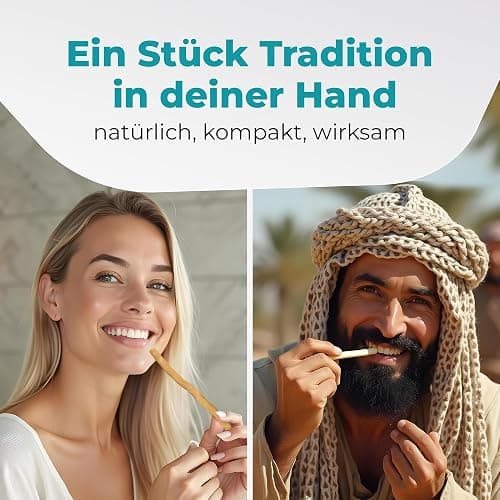 BLISSANY Miswak Brush - Natürliches Zahnputzholz für strahlend Weiße Zähne - Vegan und Umweltfreundlich - 5er Pack thumbnail 2