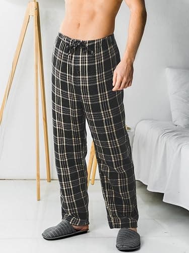 Motarto Men's Pajama Pants Flannel Plaid Pajama Sleep & Lounge PJ Bottoms Warm Sleepwear with Drawstring Pockets thumbnail 5