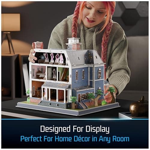 4D Build, Stranger Things Creel House 3D Model Kit with Stand, Stranger Things Collectibles & Desk Decor, Adult Puzzle, Building Toys, 179 Pieces, 3D Puzzles, Gift Ideas for Ages 12 & Up thumbnail 6