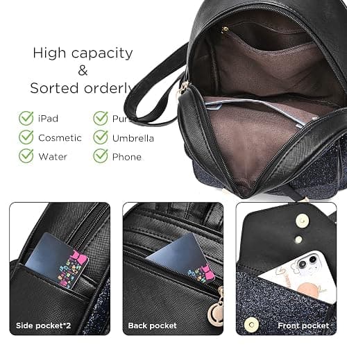 I IHAYNER Girls Bowknot Cute Leather Backpack Mini Backpack Purse for Women thumbnail 5