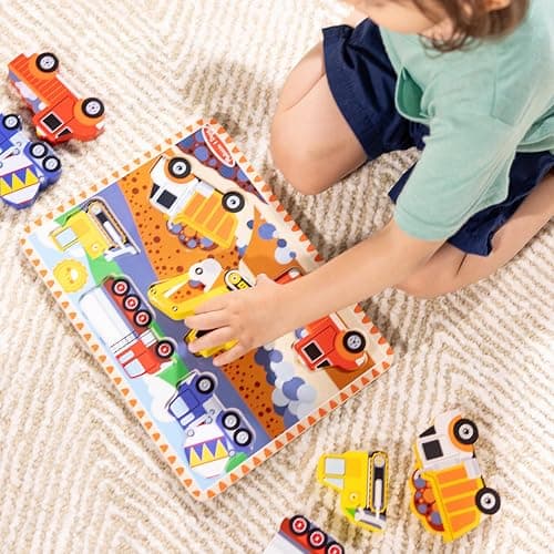 Melissa & Doug Construction Vehicles Wooden Chunky Puzzle (6 pcs) - FSC Certified thumbnail 7