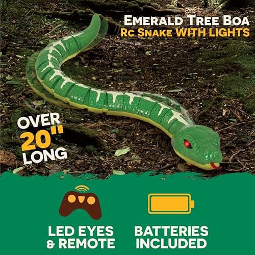 Terra by Battat - RC Emerald Tree Boa Snake Robot with LED Eyes & Realistic Movement - Lifelike Fake Snake Toy with Infrared Controller, Batteries Included - Educational Fun for Kids Ages 6+ thumbnail 4