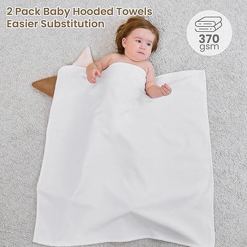 Mooreeke 1 Pack Toddler Towel - 100% Cotton Toddler Hooded Towel - Soft Baby Bath Towel with Hood for Newborn - Comfort Towel for Baby Girls and Boys - Animal Shaped (Puppy) thumbnail 8