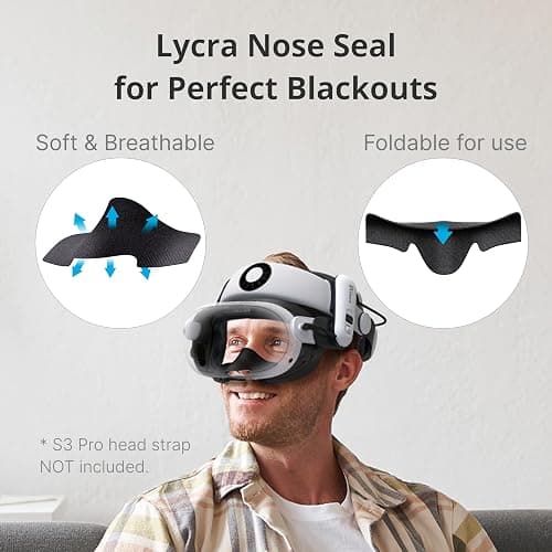 BOBOVR F3 Facial Interface,Compatible with Quest 3, Cooling Facial Cover with 3-Channel Ventilation, Adjustable FOV, Glasses-Friendly Design & Soft Lycra Nose Guard [oculus_quest] thumbnail 4