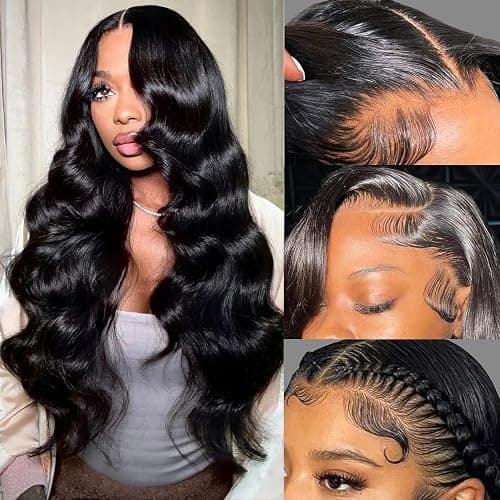 MAKATI 30 Inch 13x6 Body Wave Lace Front Wigs Human Hair 200 Density HD Transparent Lace Front Wigs for Black Women Glueless Frontal Wigs Human Hair Pre Plucked thumbnail 2