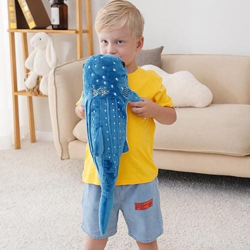 Mukouxun 18.5 inch Whale Shark Stuffed Animal Whale Shark Plush Whale Shark Kids Plush Toy Pillows Stuffed Blue Whale Doll thumbnail 2