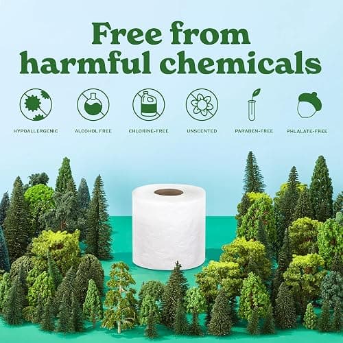 Caboo 100% Bamboo Toilet Paper, 24 Rolls | Sustainable, Tree Free, Septic Safe, Non Toxic, Chemical Free, Lint Free | 2 Ply Toilet Tissue, Pack of 24 Double Rolls, 300 Sheets Per Roll thumbnail 4