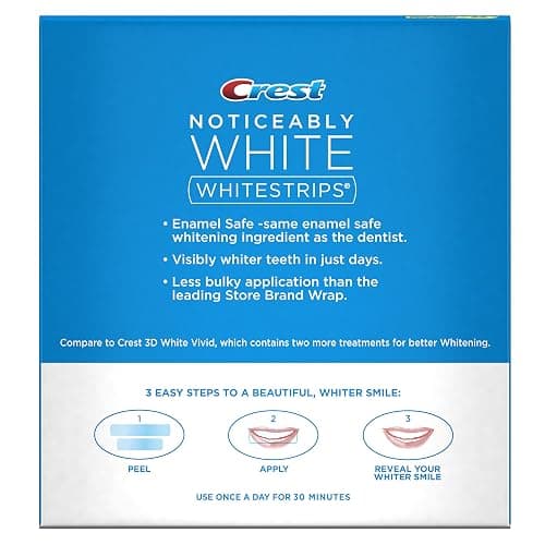 Crest 3D Whitestrips, Noticeably White, Teeth Whitening Strip Kit, 20 Strips (10 Count Pack) thumbnail 2