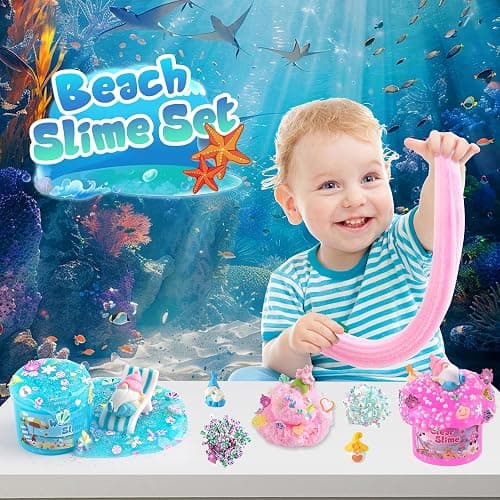 LAWOHO 6 Pack Slimes, Pink & Blue Slime Kit for Kids Ages 4-12 with Cloud, Butter & Water Slime, Non-Sticky Soft Sensory Toys, Slime Party Favors, Goodie Bag Stuffers for Girls & Boys Birthday Gifts - Mermaid Gnome thumbnail 7
