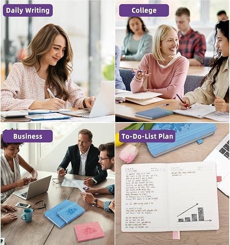 Lined Journal Notebook 365 Pages, A5 Leather Journals for Writing Women & Men, Hardcover Notebook with 100GSM Thick Paper, Daily Journal Notebook for Travel, Work, School, Note Taking, College Ruled thumbnail 7