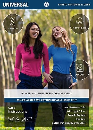 Adar Underscrubs for Women 3 Pack - Long Sleeve Underscrub Comfort Tee thumbnail 7