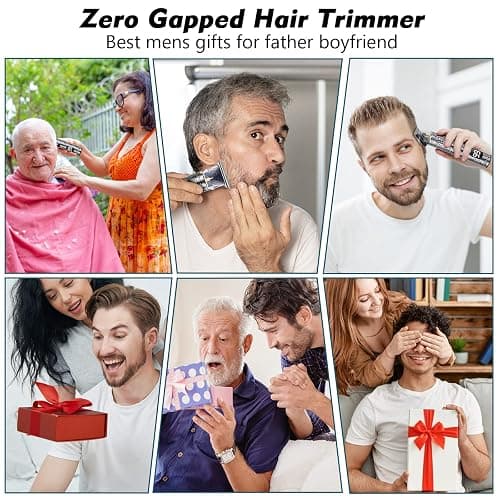 Fannas Hair Clippers for Men, Professional Hair Trimmer Barber Cordless Zero Gapped Hair Clippers with LCD Display, Mens Gifts Beard Trimmer T Liners Shavers Edgers Clipper for Hair Cutting - Silver thumbnail 9