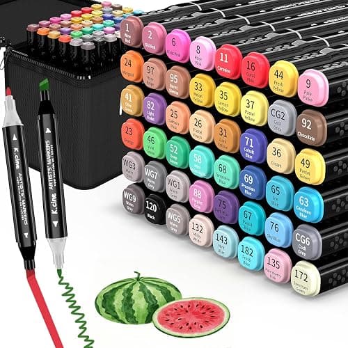 KJSHUANGTANG Alcohol Markers, 48 Colors Dual Tip Art Markers, Drawing, Coloring Marker for Kids Sketching Adult Coloring - Image 1