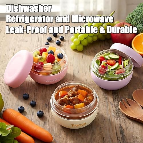 Tronco 24 oz Glass Lunch Bowl Container with Lid, Reusable Glass Food Container for Salad, Snack,Yogurt, Soup Food Storage, Meal Prep, Airtight, Leak & Spill Proof, Dishwasher Safe, BPA-Free, Set of 1 thumbnail 5