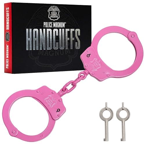 Police Magnum Heavy Duty Steel Handcuffs-Professional Grade Restraints- Double Safety Locks-Security Guard-Law Enforcement Tactical Gear - Image 1