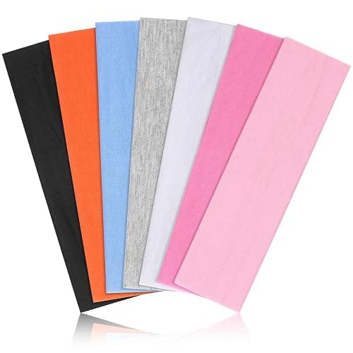 DiyJibb Headbands for Women, Stretchy Non Slip Soft Cotton Cloth Hair Bands for Sports, Workout, Yoga and Running, 7pcs - Image 1