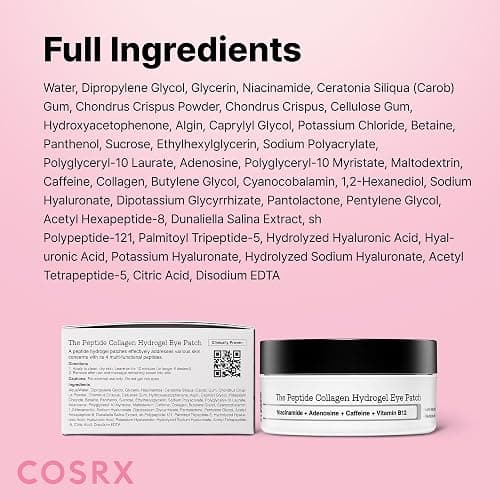 COSRX Pink Peptides Collagen Hydrogel Eye Patch for Puffy Eyes (60) | Cooling & Firming Under Eye Patches with 4-Peptide & Caffeine, Depuffing Gel Eye Mask, Korean Skin Care thumbnail 10