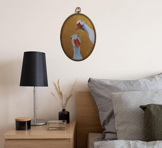 Vintage Goose Oval Cottage Core Decor, Farmhouse Grandma Core Duck Wall Art | Waterproof Whimsy Duck Picture Print Decor, Retro Oval Cottage Nursery Hanging Decor for Western Bathroom Bedroom Living Room thumbnail 6