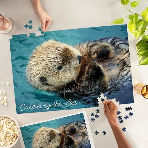 Lantern Press Carmel-by-The-Sea, California, Sea Otter Photograph 1000 Piece Jigsaw Puzzle for Adults, Made in USA with Reference Poster thumbnail 2