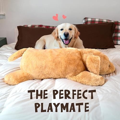 Royal Brooks Giant Stuffed Dog, Golden Retriever Plush Hugging Toy | Extra Large Soft Body Pillow for Kids, Huggable Golden Retriever Design, Cuddly Companion for Boys & Girls thumbnail 6