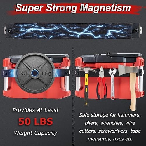 Powerful Magnetic Bar Mount for Packout Toolbox, Capacity Up to 50LBS, Compatible with Mil. waukee Packout Toolbox Side Aluminum Rails, Making Tools within Easy Reach thumbnail 3