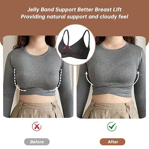 OEAK Womens Wireless Bras Comfortable Push Up Bra No Underwire Bra Full Support Lift Bralette Everyday Seamless Tshirt Bras thumbnail 4
