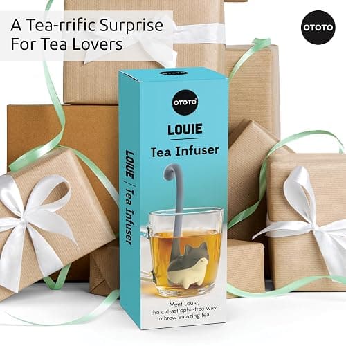 OTOTO Louie Cat Tea Infuser - Cats Loose Leaf Steeper & Diffuser, Tea Strainer Accessories, Cute Gifts for Cat Lovers, White Elephant Gifts, Cute Kitchen Accessories thumbnail 9