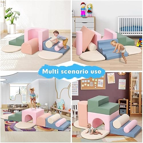 CYacan 8-Piece Foam Climbing Blocks for Toddlers 1-3,PU Toddler Climbing Toys Indoor,Soft Play Climbing for Toddlers,Baby Toddler Kids Foam Climbing Blocks,Foam Soft Play Set,Foam Play Gym thumbnail 7