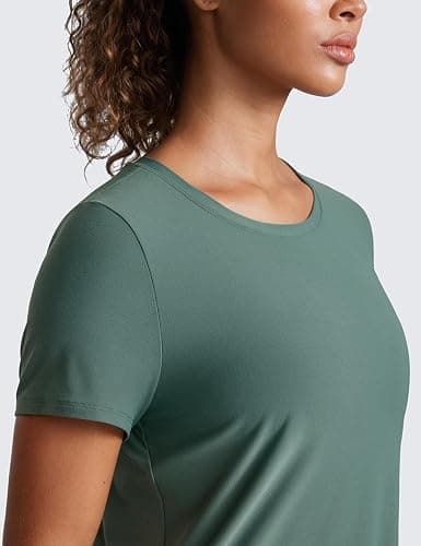 CRZ YOGA Cloudweight Workout Tops for Women Lightweight Athletic Short Sleeve Shirts Gym Running Side Slit T-Shirts thumbnail 3
