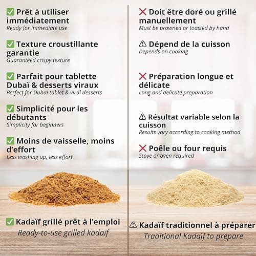 NEW PREMIUM kadaif - chocolat dubai Cheveux d’Ange Rôtis 200gr - dessert Pâtisserie kadayif Orientale kunefe Croustillante pour kataifi tablette chocolat crunchy thumbnail 2