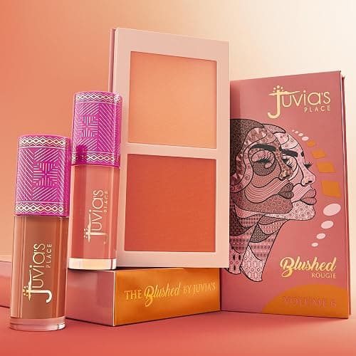 Juvia's Place Blushed Duo Blush Volume3 - Two Tone Pigmented Buildable Pressed Mineral Powder - Rosy Natural Cheeks Matte Fresh Finish for All Skin Color thumbnail 6