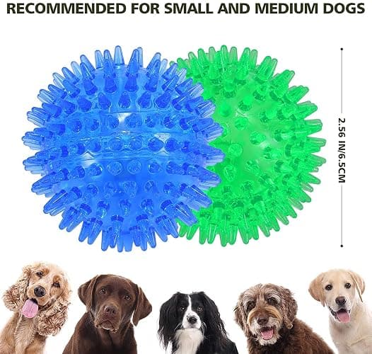petizer 6 Pack 2.5” Squeaky Dog Toy Balls, Floating Dogs Pool Balls, Spiky Dog Balls, Durable Interactive Fetch Toys for Puppy, Dog Chew Toys for Teething (2.5", Small Dog) thumbnail 8