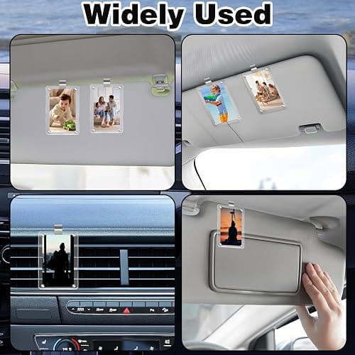 2Pcs Car Picture Holder, Acrylic Magnetic Personalized Photo Holder Car Accessories Car Photo Holder Car Visor Clip, Personalized Car Picture Frame, Suitable for Adding Family or Personal Photos thumbnail 7