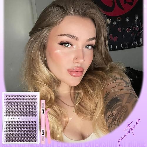 Pawotence Lash Extension Kit DIY 280pcs Brown Lash Clusters Eyelash Extension Kit 30D 40D 9-16mm Individual Lashes Kit with Lash Bond and Seal Lash Tweezers for Self Use (Brown 30D 40D, 9-16mm, Kit) thumbnail 8