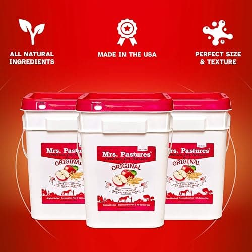 Mrs Pastures Cookies and Treats for Horses - Premium Horse Treats - Made with Apples, Oats, and Rolled Barley - Preservative Free - All Natural Ingredients - No Corn or Soy - Made in USA - (32oz Jar) thumbnail 6