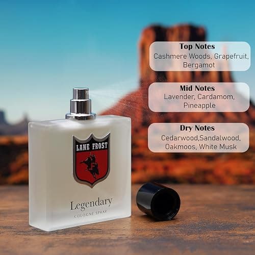 Lane Frost Legendary Frosted Cologne for Men - Fresh Western Fragrance with Crisp Citrus and Woodsy Notes - Cool Masculine Cologne Spray for the Modern Authentic Cowboy - Long Lasting Men’s Scent thumbnail 2