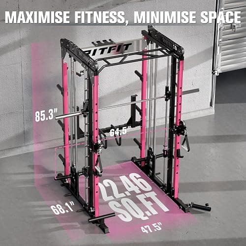 RitFit M1 & M1 Pro Smith Machine with Cable Crossover System, Multi-Function Squat Rack Power Cage for Home Gym, Power Rack and Packages thumbnail 2