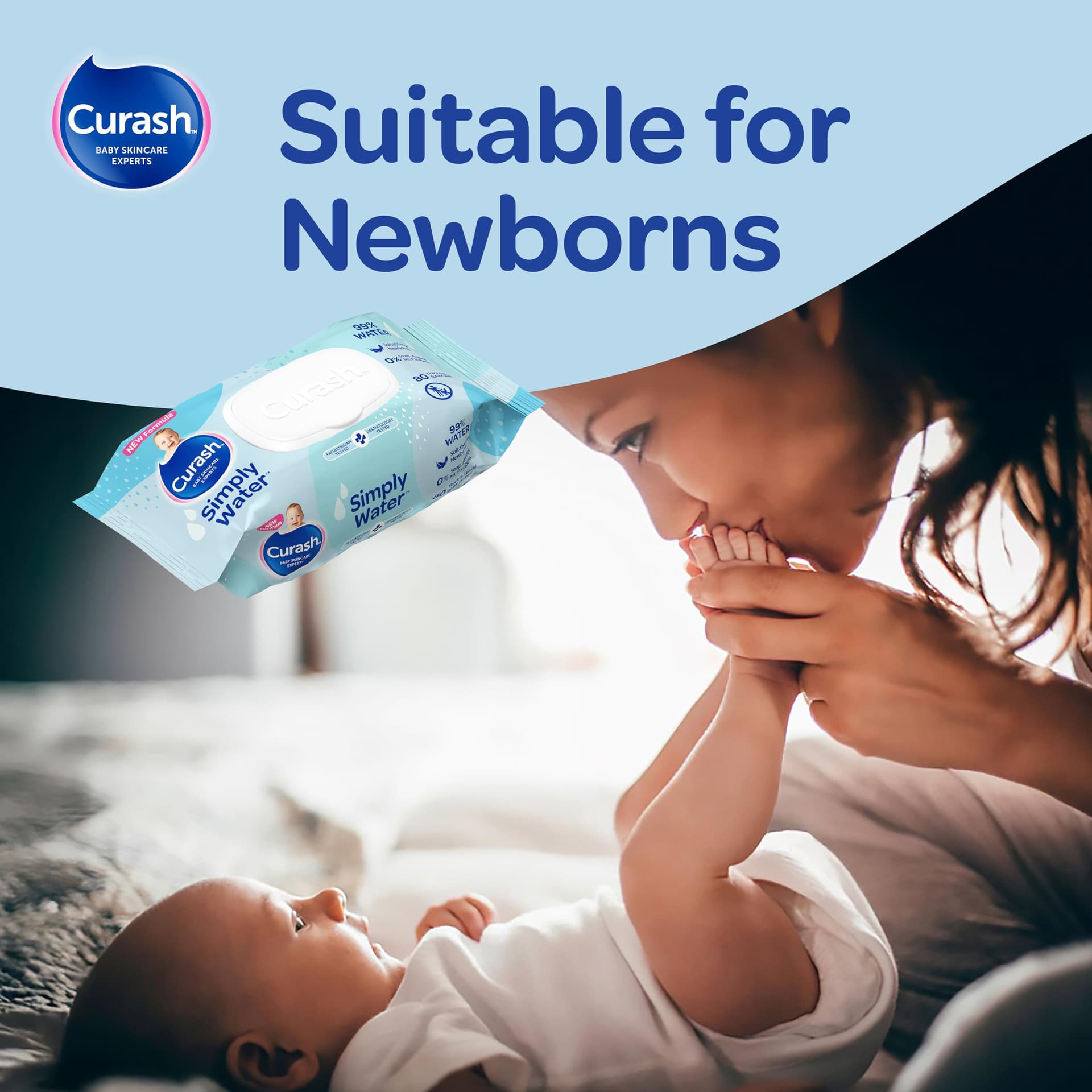 New Formula Curash Simply Water Baby Wipes, 8x80 Pack, Suitable for Newborns, 99% Purified Water, No Soap, Alcohol or Parabens, Thick & Soft Texture, Everyday Cleansing and Nappy Changes, 640 Wipes thumbnail 6