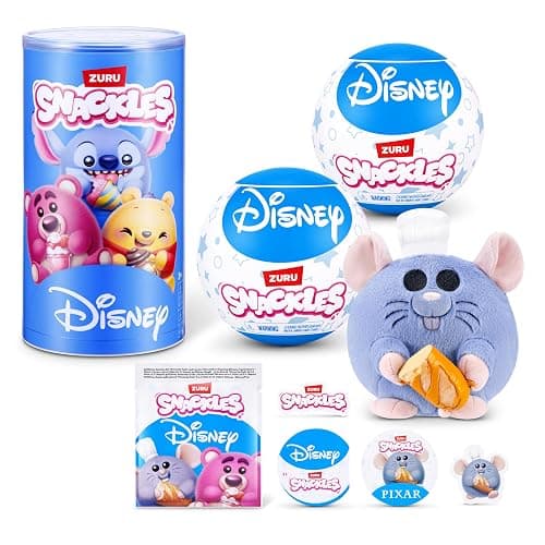 Snackles Disney 5-Inch Plush Toy 2 Pack by ZURU – Ultra-Soft Mini Stuffed Animal with Snack Accessory, Collectible Cuddly Plush for Kids, Tweens, and Disney Fans Ages 3+ - Image 1