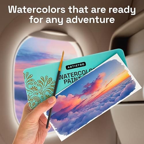 ARTISTRO Vivid Watercolor Paint Set with Palette & Brush Pens | Portable Paint Art Kit, Travel Water Color Set, For Adults, Professionals, & Kids, Art & Painting Supplies, Gift Idea thumbnail 5