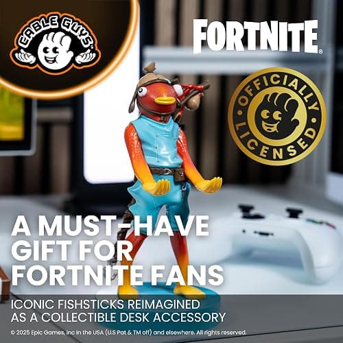 Cableguys Fortnite Fishsticks Controller Holder & Phone Stand - Gaming Setup Accessories for Desk and Game Room, Controller Stand Compatible with Xbox, PlayStation & Most Standard Game Controllers thumbnail 5
