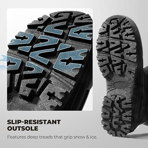NORTIV 8 Men's Waterproof Winter Snow Boots Insulated Fur Liner Lightweight Outdoor Tall Boots thumbnail 4