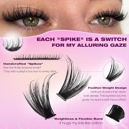TNFVLONEINS Lash Clusters Wispy Eyelash Clusters Spiky Individual Lashes Clusters D Volume Cluster Eyelash Extensions DIY Lash Cluster Extension Thick Eyelash Cluster (10-16MM,3 Styles) thumbnail 3