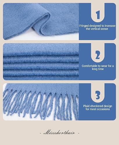 MissShorthair Thick Scarf for Women Big Chunky Colorful Blanket Fluffy Soft Scarves Winter Colorful Shawl Warps thumbnail 4