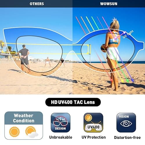 WOWSUN Retro Oval Sunglasses Womens Trendy Sun Glasses Sunnies UV400 Protection thumbnail 6