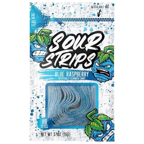 SOUR STRIPS Blue Raspberry Flavored Peg Bag, 3.4 oz. (Pack of 3) thumbnail 4