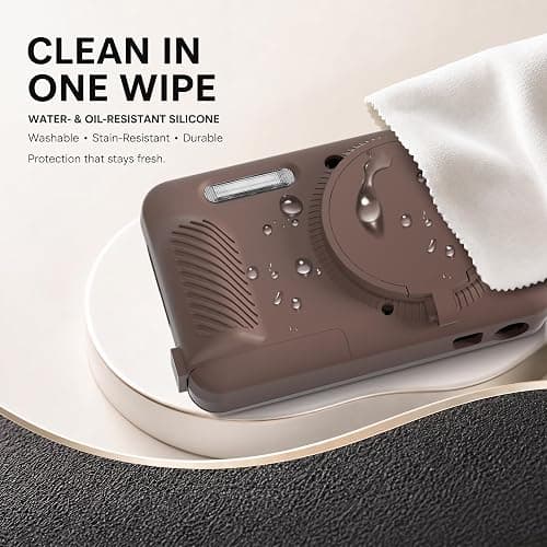 TUOOUT Case for Kodak PIXPRO FZ55, FZ55 accessories，Soft Silicone Protective Case Removable Lens Cover, lncludes Screen Protector and Cute Lanyard- Brown thumbnail 4