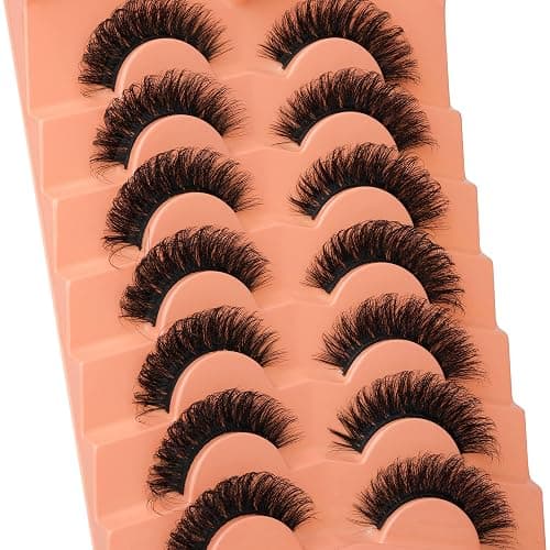JIMIRE Mink Lashes Natural Fluffy False Eyelashes Volume Wispy 15MM Thick Fake Lashes Look Like Eyelash Extensions Pestañas 7 Pairs Pack thumbnail 5