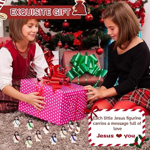 SUNYIWJIE 200Pcs 10-Color Little Jesus Figures, Mini Jesus Figurines in Bulk, Jesus Loves You Figures, Pocket Jesus Tiny Statues, Easter Egg Filler, Christmas Religious Decoration (200) thumbnail 6